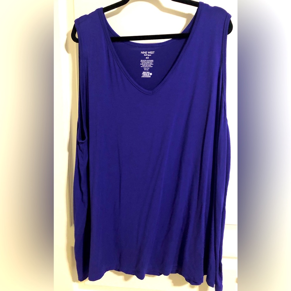 Nine West 4x Blue-Purple V-Neck Tank